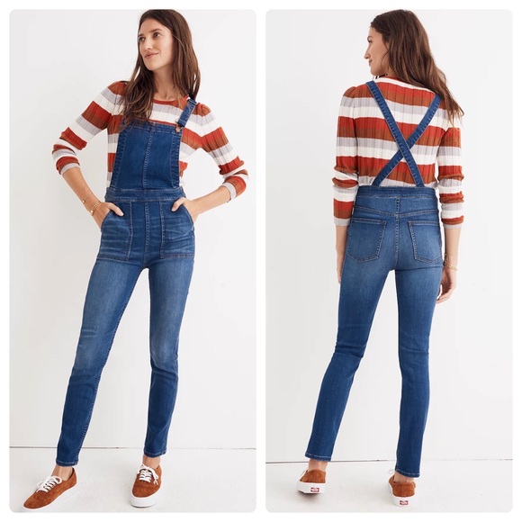 Madewell Denim - Madewell Skinny Overalls Santiago Wash Blue Size Extra Small